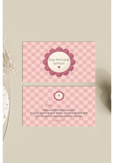 Çift Yön Kargo Paketleme Teşekkür Kartı Thank You Cart Pytktskk34