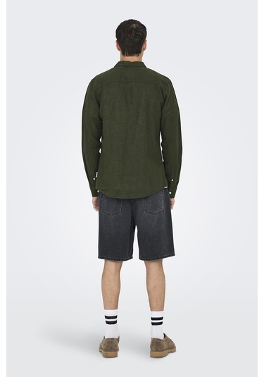 Only & Sons Erkek Gömlek 22012321 Koyu Haki Koyu Haki