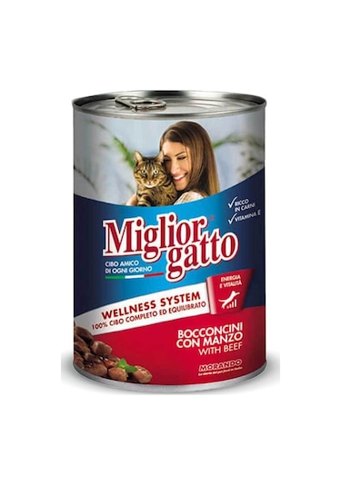 Miglior Gatto Biftekli Konserve Yetişkin Kedi Maması 405 G