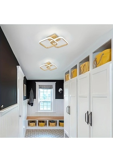 Fastbuy Y Yonca Tasarımlı Led Tavan Işığı - 3 Renkli Parlaklık Ayarı - Mutfak, Yatak Odası Ve Oturma Odası İçin Gümüş Gümüş