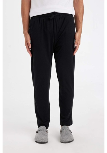 DeFacto Regular Fit Beli Bağcıklı Düz Paça Cepli Pijama Altı Z7323AZ24AUBK81