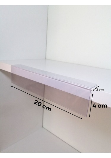 10 Adet Yapışkanlı Etiketlik Profil 20 x 4 CM Raf İsimlik Etiketlik