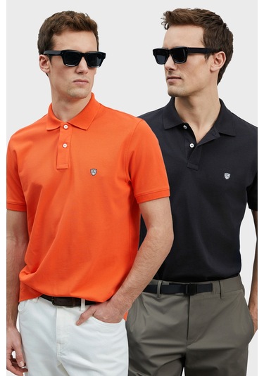 Lufian Erkek T Shirt 111040206s2 Siyah-turuncu Siyah - Turuncu