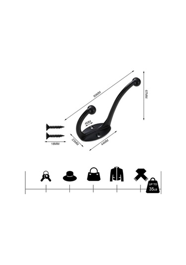 10 Kanca + 20 Vida Bir Paket Dolap Palto Askısı Amerikan Palto Askısı, Qd Diğer