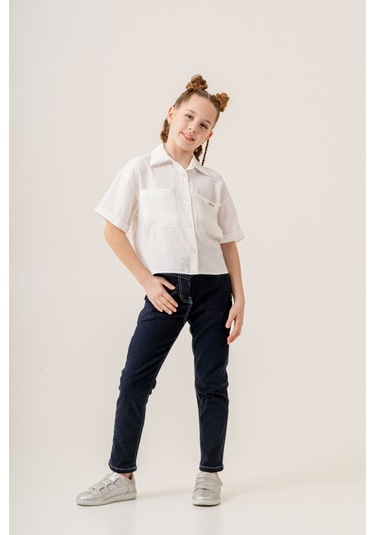 Kız Çocuk Duble Kol Gömlek 3169 Beyaz