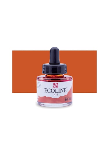Talens Ecoline Sıvı Suluboya Mürekkep 30ml Burnt Sienna 411