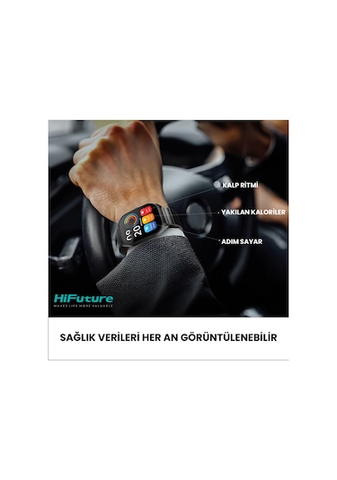 HiFuture APEX 2.04" AMOLED Ekran BT Arama IP68 Su Geçirmez Akıllı Saat (Hifuture Türkiye Garantili)