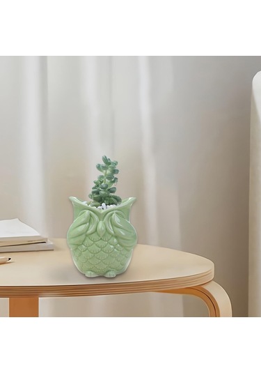 Suntek Magideal Saksı Baykuş Şekli Seramik Ev Hayır-bak-yeşil