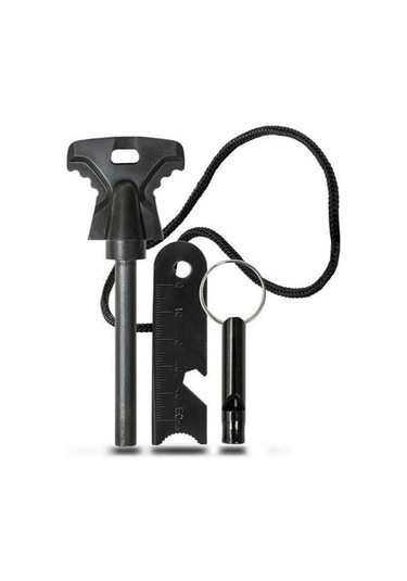 Buffer Acil Durum Magnezyum Çubuk Çakmaktaşı Hayatta Kalma Ateş Başlatıcı Çakmak Kiti Düdük l