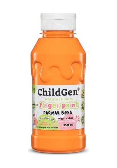 Childgen Parmak Boya 3'lü Set - 350 Ml X 3 Turuncu Sarı Mor Mavi