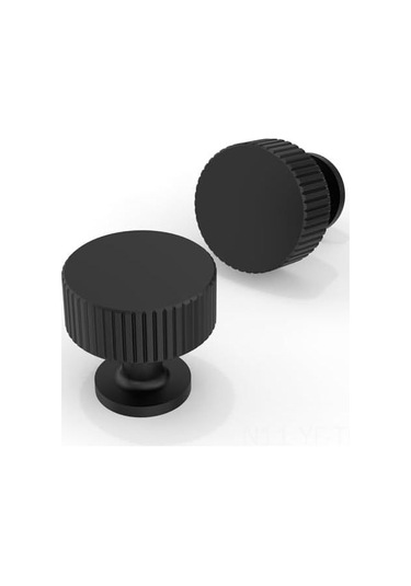 Yifomall 10 Adet Siyah Tek Delikli Yuvarlak Dolap Çubuğu, Çekmecelik Ve Gardırop Kapısı Kolu Siyah