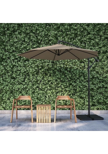 Koyu Krem, Bahçe Şemsiyesi Makaralı 300cm, 8 Telli Bordo