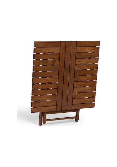 Atina Katlanır Masa 70x70 - Dış Mekan Ahşap Bahçe, Balkon Masası Ceviz