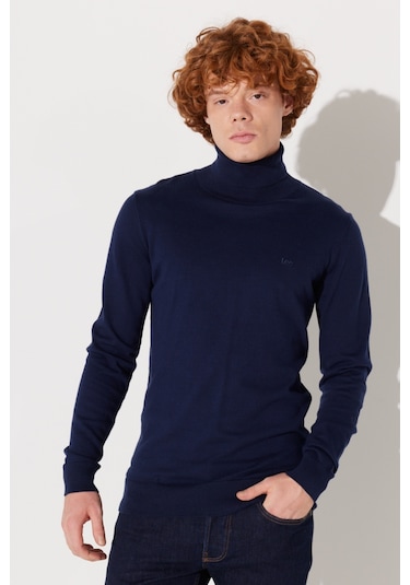 Lee Regular Fit Normal Kesim Pamuk Balıkçı Yaka Lacivert Tirko Kazak L83CKFHY Lacivert