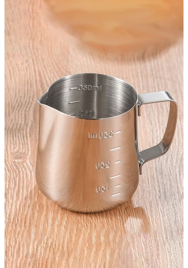 304 Çelik 350 Ml Kahve Süt Köpürtme Potu Sütlük Pitcher Cin502