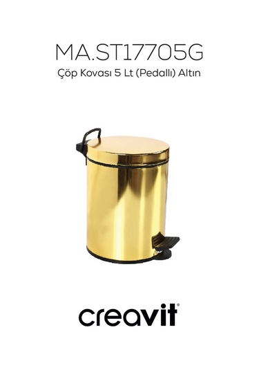 Creavit Çöp Kovası 5 Lt Pedallı Altın