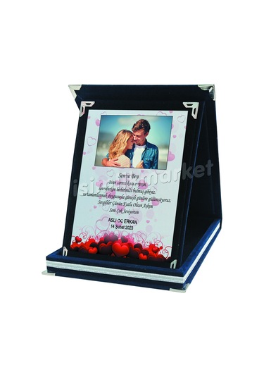 Isimlikmarket Sevgililer Günü Hediyesi Kadife Plaket Kişiye Özel