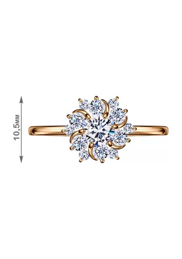 Veronika 925 Gümüş Yaldızlı Ve Taşlarla Süslenmiş Yüzük 233792777 Altın