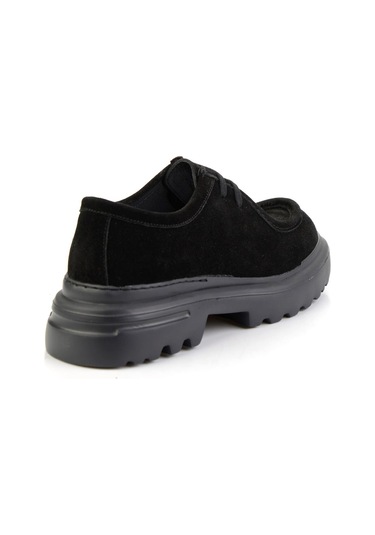 Siyah Hakiki Deri Erkek Casual Ayakkabı E01080220602 Siyah