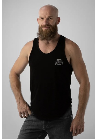 Valiants Skull Pamuklu Kafatası Baskılı Atlet 262535802 Siyah