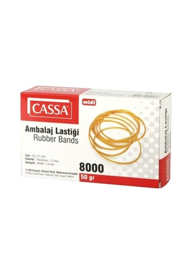 Cassa Ambalaj Lastiği 50gr Midi Kauçuk Lastik - 3 Kutu