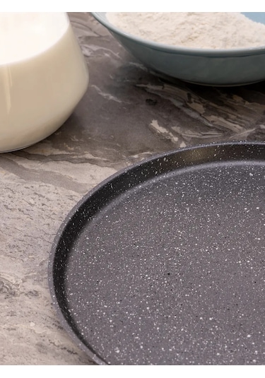 Agness Blin Tava "siyah Mermer" 24 Cm Yapışmaz 327411201 Gri