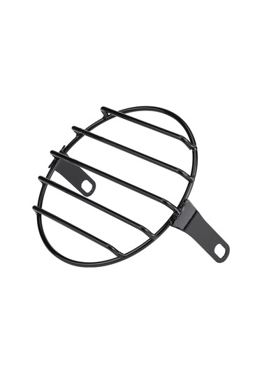 Geeroyoo 6.5 İnç Geri Zamanlı Motosiklet Farı Koruması, Demir Malzeme, Retro Tarz, Cg-125/gn Uyumlu, Kolay Kurulum Yatay Çubuk Kafes