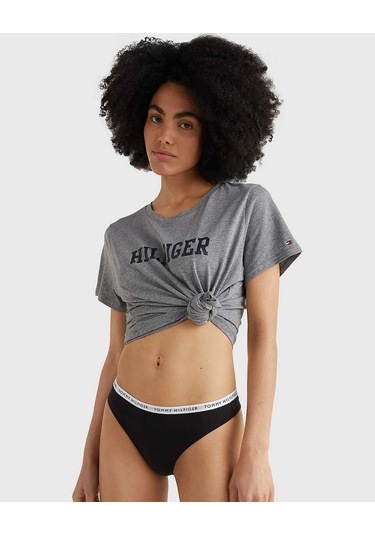 Black/Black/Black Kadın Tommy Hilfiger Thong Print 3’Lü Kadın Tan