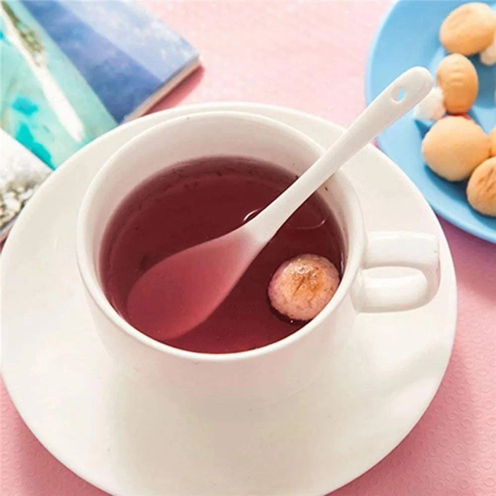 Yunboo 5'li Beyaz Seramik Kahve Kaşığı Seti - Dayanıklı, Yıkama Makinesine Uygun, Ev/restoran/bar Kullanıma Uygun Beyaz