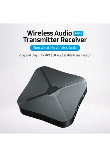 Yaozixa Kn319 Bluetooth 4.2 Çift Fonksiyonlu Ses Dönüştürücü - Verici/alıcı, Stereo Ses Aktarımı, Taşınabilir, Sınırsız Bağlantı, Siyah