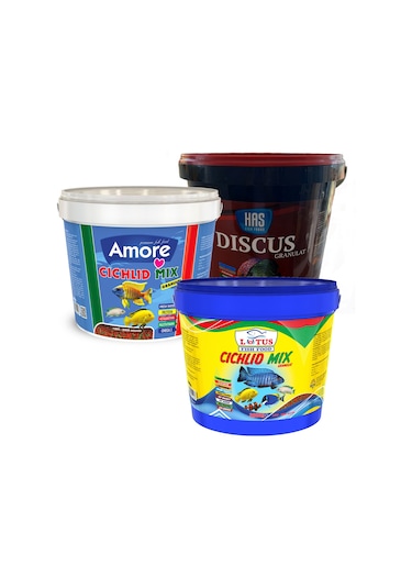 Discus Granulat ve ve 2 Kova Cichlid Mix Akvaryum Balık Yemi