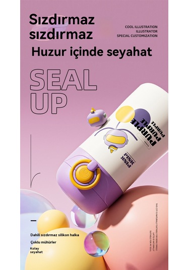 Jian Fan Paslanmaz Çelik Akılı Termos Bardağısı Caklıgösteren Saman Su Bardağıpembe Pembe