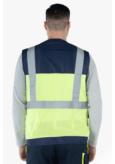 Fileli Mühendis İkaz Yeleği Reflektörlü Fosforlu