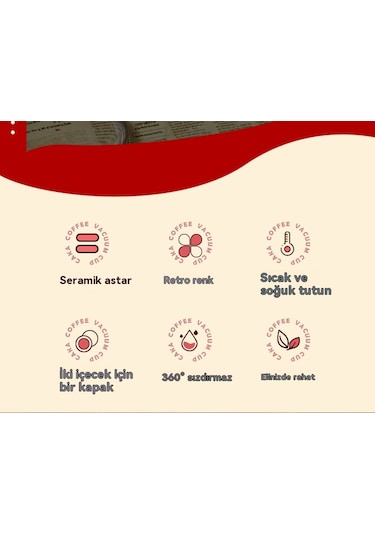 Retro Saman Çift İçecek Seramik Termos Bardak-parşömen