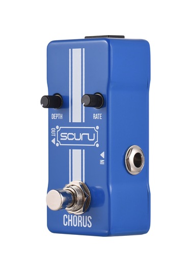 Ruicoo Gitar Harmonik Pedalı Scuru Vs704 - Gerçek Bypass, Alüminyum Kasa, 6.35mm Giriş/çıkış, Mavi Renk