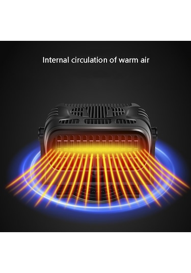 12v Siyah Araba Isıtıcısı Soğuk Ve Sıcak Rüzgar Buz Çözücü Ve Kar Buğu Giderici
