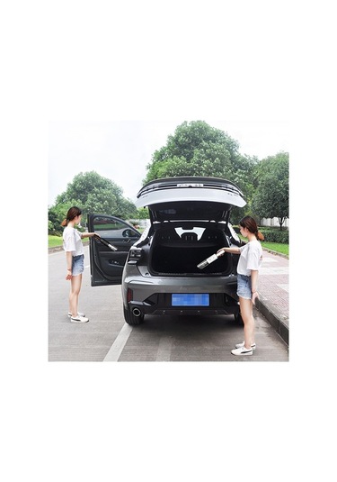 Bosphorusboutique02 120w Siyah 6000pa Mini El Fırçası Süpürge, Hepa Filtre, 2 Fırça, Araç/ev/ofis Temizliği, 12v/7.4v Siyah