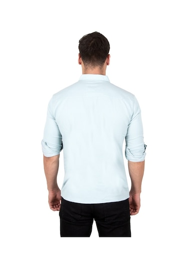 Deepsea Erkek Mint Yeşili Çıtçıtlı Kot Gömlek 2300419 Mint