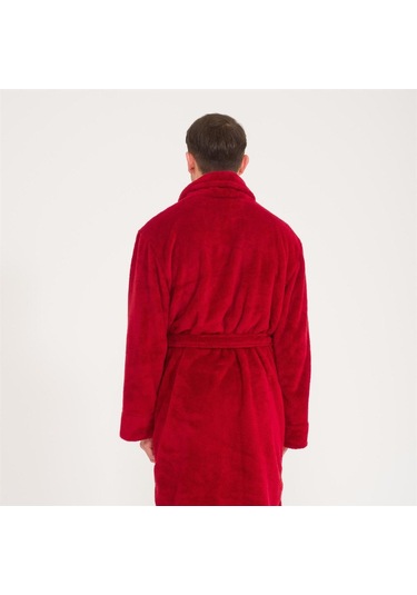 Erkek Welsoft Şal Yaka Polar Sabahlık-Bordo