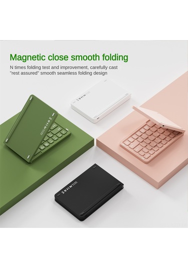 Yuntech01 B023 Çift Katlanabilir Bluetooth Klavye, 3 Cihaza Eş Zamanlı Bağlanır, Android/windows/ios Uyumlu, Cep Telefonu Tutucusu Hediye, Portatif İş Ve Seyahat İçin