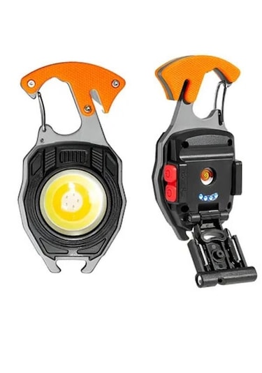 Powerdex Pd-808 Çok Fonksiyonlu Mini Projektör Lamba & Şarjlı El Feneri Gri - Turuncu