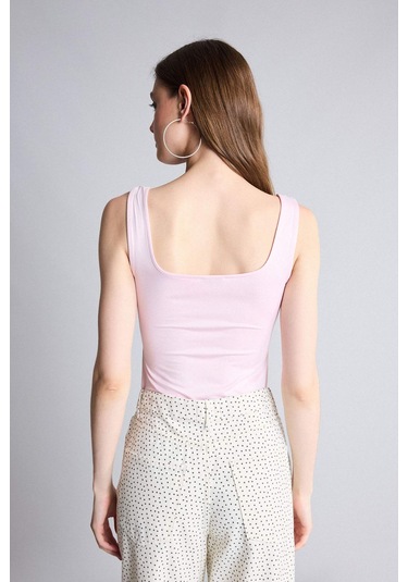 Defacto Kare Yaka Bodysuit H3888ax26smpn633 Pembe-pn633