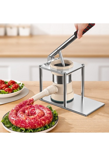 Sones Kol Presli Sosis Yapıcı Dikey Hızlı Manuel Sosis Doldurma Aleti 5 Nozullu Diğer