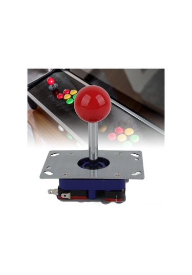 Kangvka Kırmızı Uzun Kolu Oyun Joystick'i - 2/4/8 Yönlü İşlem, Anti-kayma Somunlu, Dayanıklı Metal Gövde, Oyun Konsolleri İçin
