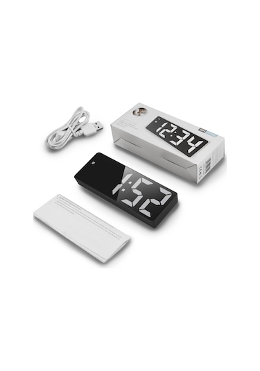 Led Ayna Dijital Masa Saati,elektronik Çalar Saat,takvim Termomtre