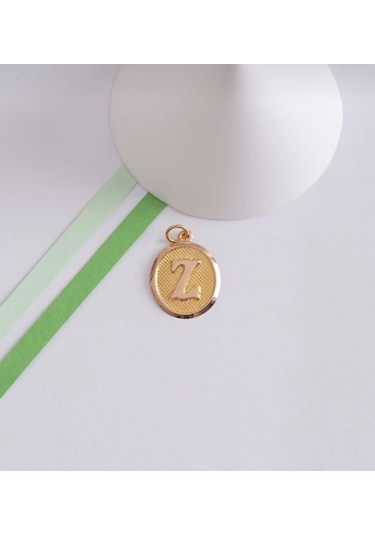 Özden Kuyumcusu 14 Ayar Altın Vintage Oval Z Harf Kolye Ucu