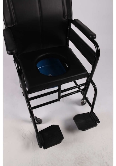Katlanabilir Tekerlekli Hasta Tuvaleti Klozeti Araba