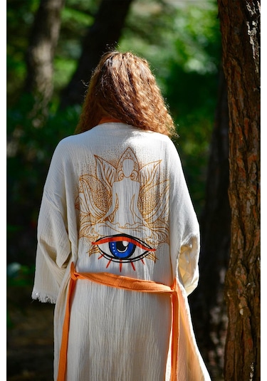 Brandsmithshop Shadow Bloom Kimono Turuncu Çok Renkli