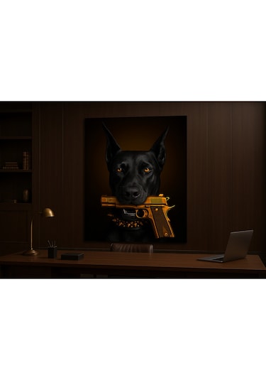 Mafia Köpek Doberman Cam Tablosu Ev Hediyesi Kırılmaz Lüks Modern Cam Tablo
