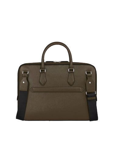 Montblanc Sartorial Deri İnce Evrak Çantası 221548 Haki
